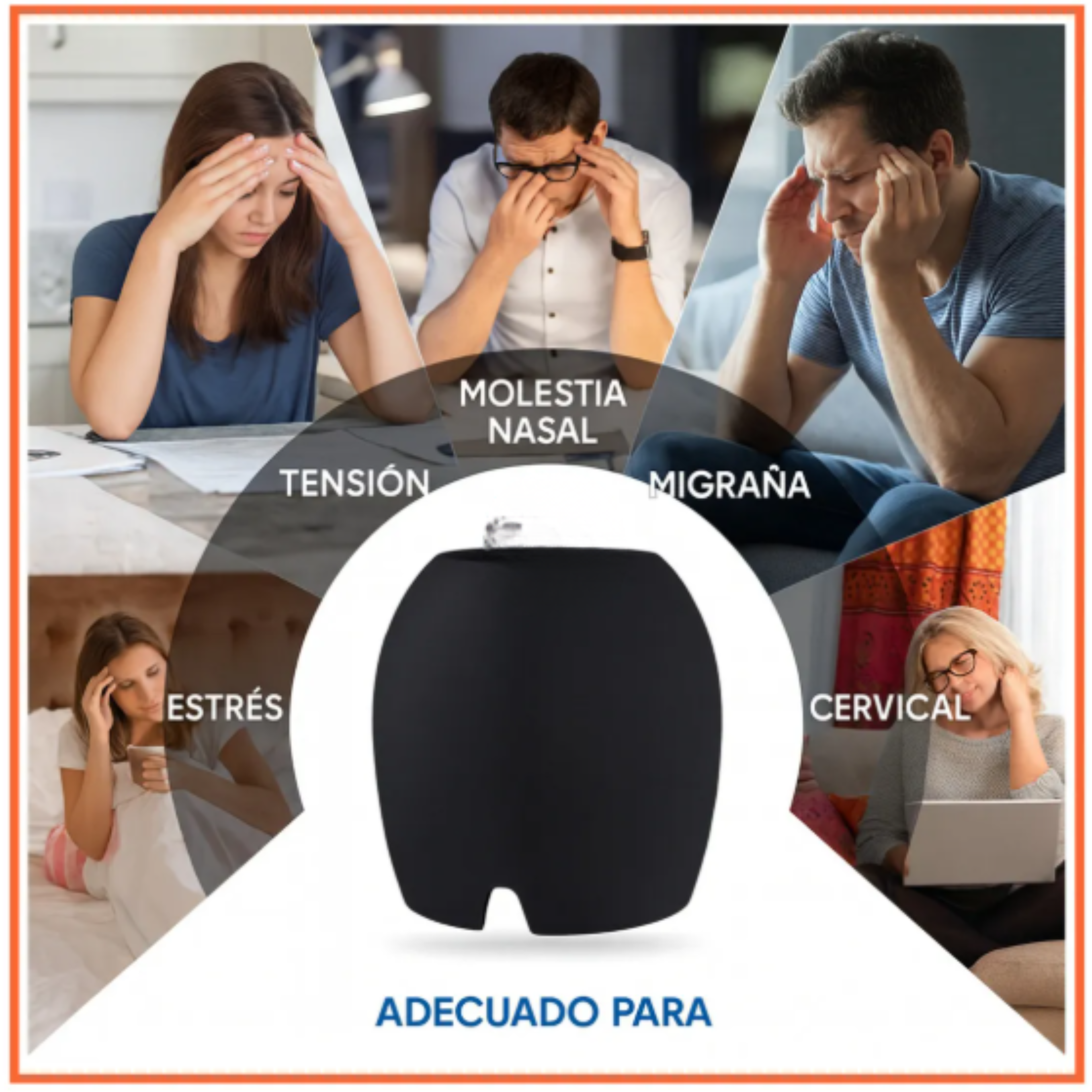 Gorro Terapéutico Para Migrañas Con Gel Frio/Calor