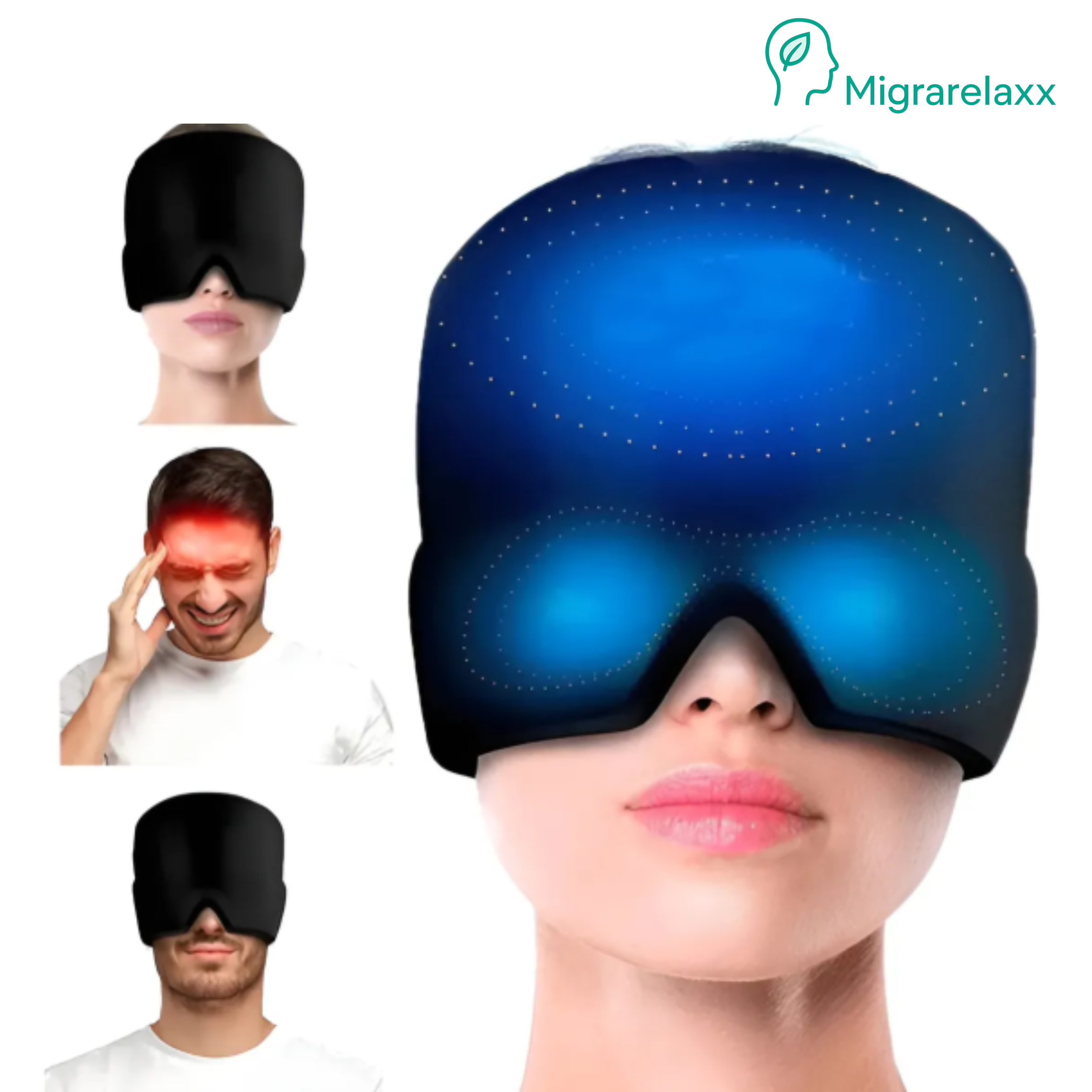 Gorro Terapéutico Para Migrañas Con Gel Frio/Calor